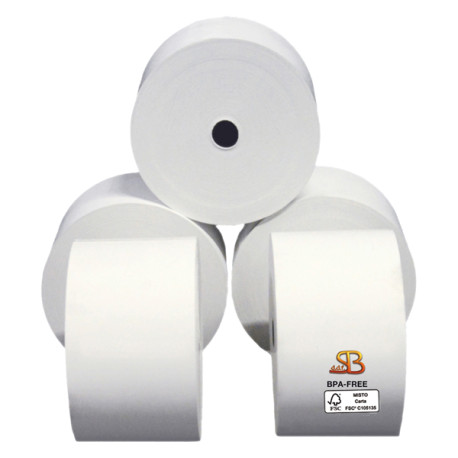 Rotolo per distributori self service - 57 mm x 100 m - diametro esterno 90 mm - anima 12 mm - 55 gr - carta termica BPA free - 