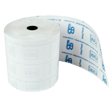 Rotolo registratore cassa - 57,5 mm x 80 m - diametro esterno 77 mm - anima 12 mm - 55 gr - carta termica BPA free - Sabacart -