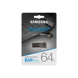 Samsung BAR Plus MUF-64BE4 - Chiavetta USB - 64 GB - USB 3.1 Gen 1 - Titan Gray