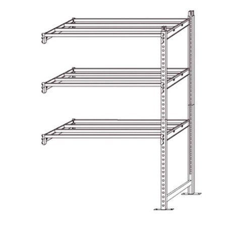 Scaffale Rang'Eco 300 - modulo aggiunta - 3 ripiani - portata ripiano 300 kg - 100 x 60 x 200 cm - acciaio - grigio/blu - Paper