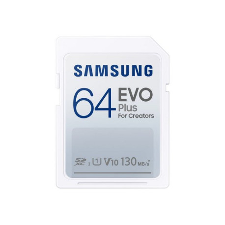 Samsung EVO Plus MB-SC64K - Scheda di memoria flash - 64 GB - Video Class V10 / UHS-I U1 / Class10 - UHS-I SDXC