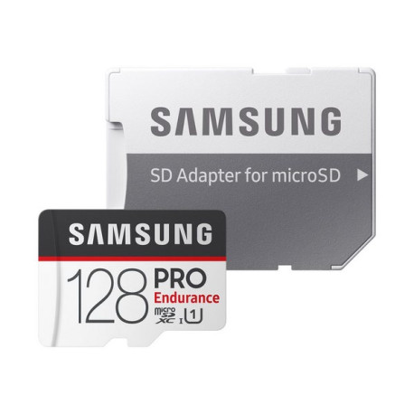 Samsung PRO Endurance MB-MJ128GA - Scheda di memoria flash (adattatore da microSDXC a SD in dotazione) - 128 GB - UHS-I U1 / Cl