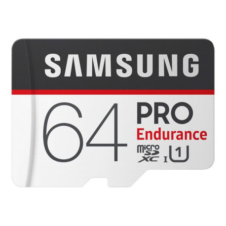 Samsung PRO Endurance MB-MJ64GA - Scheda di memoria flash (adattatore da microSDXC a SD in dotazione) - 64 GB - UHS-I U1 / Clas