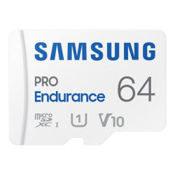 Samsung PRO Endurance MB-MJ64KA - Scheda di memoria flash (adattatore da microSDXC a SD in dotazione) - 64 GB - Video Class V10