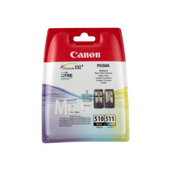 Canon PG-510 / CL-511 Multi pack - Confezione da 2 - 9 ml - nero, colore (ciano, magenta, giallo) - originale - cartuccia d'inc