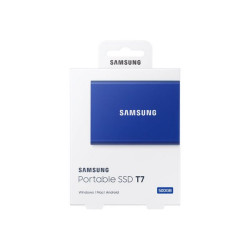 Samsung T7 MU-PC500H - SSD - crittografato - 500 GB - esterno (portatile) - USB 3.2 Gen 2 (USB-C connettore) - 256 bit AES - bl