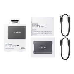 Samsung T7 MU-PC500T - SSD - crittografato - 500 GB - esterno (portatile) - USB 3.2 Gen 2 (USB-C connettore) - 256 bit AES - Ti