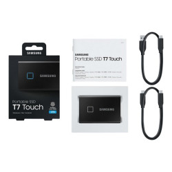 Samsung T7 Touch MU-PC2T0K - SSD - crittografato - 2 TB - esterno (portatile) - USB 3.2 Gen 2 (USB-C connettore) - 256 bit AES 