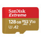 SanDisk Extreme - Scheda di memoria flash (adattatore da microSDXC a SD in dotazione) - 128 GB - A2 / Video Class V30 / UHS-I U