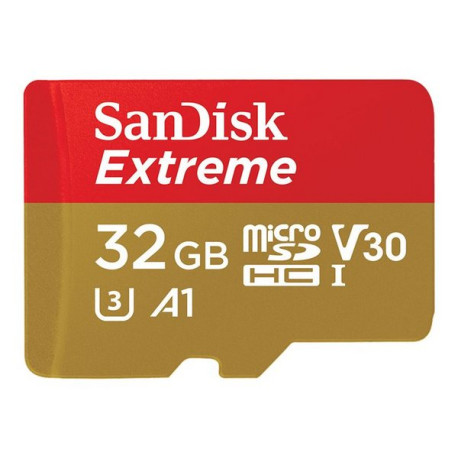 SanDisk Extreme - Scheda di memoria flash (adattatore microSDHC per SD in dotazione) - 32 GB - A1 / Video Class V30 / UHS-I U3 