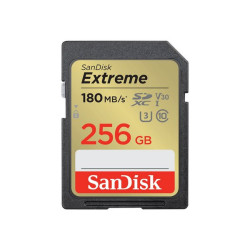 SanDisk Extreme - Scheda di memoria flash - 256 GB - Video Class V30 / UHS-I U3 / Class10 - UHS-I SDHC