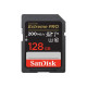 SanDisk Extreme Pro - Scheda di memoria flash - 128 GB - Video Class V30 / UHS-I U3 / Class10 - UHS-I SDXC