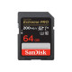 SanDisk Extreme Pro - Scheda di memoria flash - 64 GB - Video Class V30 / UHS-I U3 / Class10 - UHS-I SDXC