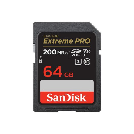 SanDisk Extreme Pro - Scheda di memoria flash - 64 GB - Video Class V30 / UHS-I U3 / Class10 - UHS-I SDXC