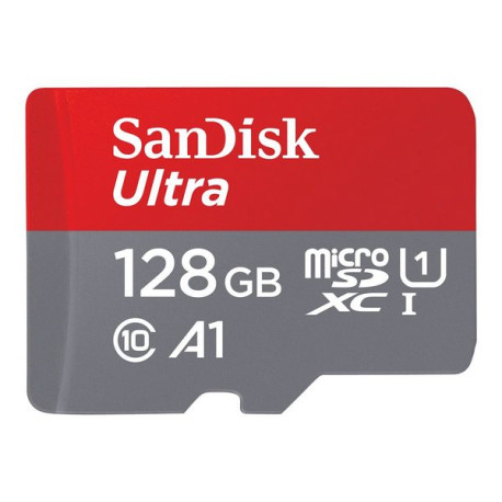 SanDisk Ultra - Scheda di memoria flash (adattatore da microSDXC a SD in dotazione) - 128 GB - A1 / UHS Class 1 / Class10 - UHS