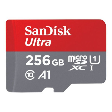 SanDisk Ultra - Scheda di memoria flash (adattatore da microSDXC a SD in dotazione) - 256 GB - A1 / UHS Class 1 / Class10 - UHS