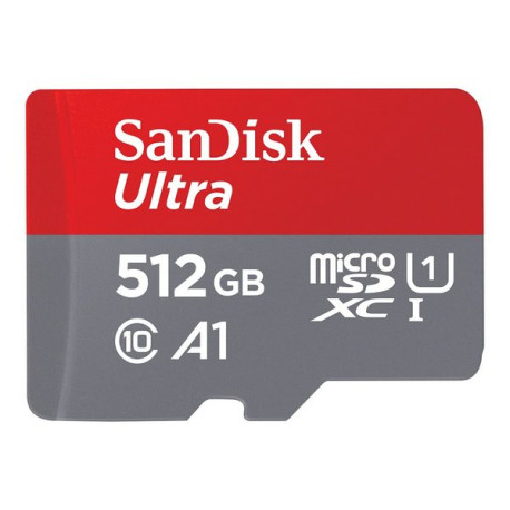 SanDisk Ultra - Scheda di memoria flash (adattatore da microSDXC a SD in dotazione) - 512 GB - A1 / UHS Class 1 / Class10 - UHS