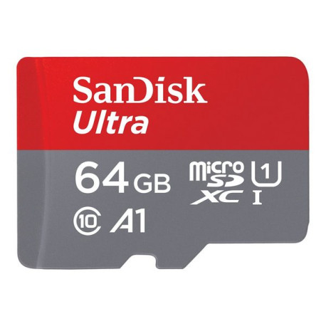 SanDisk Ultra - Scheda di memoria flash (adattatore da microSDXC a SD in dotazione) - 64 GB - A1 / UHS-I U1 / Class10 - UHS-I m