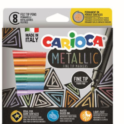 CARIOCA PENNARELLI METALLIC PUNTA FINE SCATOLA 8Pz.