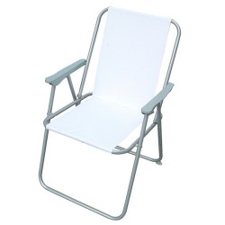 Sedia pieghevole Relax - 76 x 47 x 53 cm - acciaio verniciato/PVC - bianco - Garden Friend