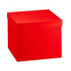 Scatola con coperchio - 30x30x24 cm - seta rosso - Scotton