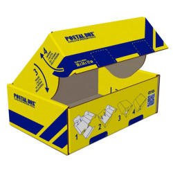 Scatola spedizioni Postal Box  - M - 34 x 24 x 12 cm - giallo/blu - Blasetti