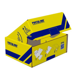 Scatola spedizioni Postal Box  - XL - 48 x 30 x 21 cm - giallo/blu - Blasetti