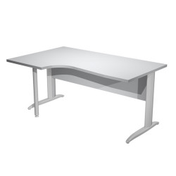 Scrivania Compact Sinistro - 160 x 60/80/100 cm - piano grigio fianchi cromati - Artexport