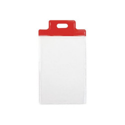 SEI PASS 1 S - Porta badge - per 55 x 85 mm - cordino - rosso (pacchetto di 100)