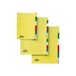 SEI RECORD S - Divisorio - 6 parti - max - per A4 - con schede - colori assortiti (pacchetto di 50)