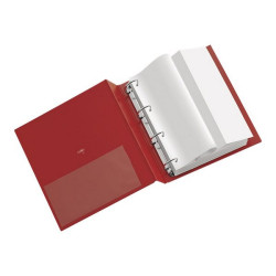 SEI STELVIO - Quaderno ad anelli - larghezza dorsale 30 mm - per A4, 220 x 300 mm - rosso