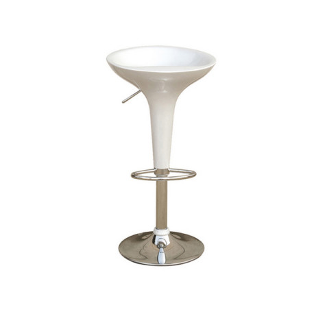 Sgabello bar - ABS/acciaio cromato - 35x45x55/78 cm - bianco - Serena Group