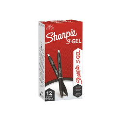 Sharpie S-Gel - Penna a sfera - nero - inchiostro gel - 0.7 mm - medio - retrattile (pacchetto di 12)