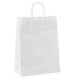 Shopper - maniglie cordino - 14 x 9 x 20 cm - carta kraft - bianco - Mainetti Bags - conf. 25 pezzi