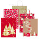 Shopper in carta kraft - con manici - 16 x 21 x 8 cm - fantasia natale - Sadoch