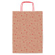 Shopper natale - 36 x 12 x 41 cm - carta kraft - fantasia stelline - rosso - Sadoch