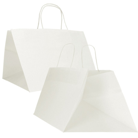 Shopper Surf Maxi - 34 x 34 x 25 cm - carta kraft - bianco - Mainetti Bags - conf. 15 pezzi