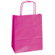 Shopper Twisted - maniglie cordino - 14 x 9 x 20 cm - carta kraft - magenta - Mainetti Bags - conf. 25 pezzi