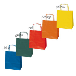 Shopper Twisted - maniglie cordino - 18 x 8 x 24 cm - carta biokraft - colori assortiti autunno/inverno - Mainetti Bags - conf.