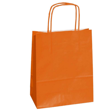 Shopper Twisted - maniglie cordino - 26 x 11 x 34,5 cm - carta kraft - arancio - Mainetti Bags - conf. 25 pezzi