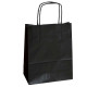 Shopper Twisted - maniglie cordino - 36  x 12 x 41 cm - carta kraft - nero - Mainetti Bags - conf. 25 pezzi