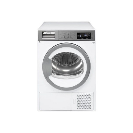 Smeg DHT93LIT - Asciugatrice - larghezza: 59.7 cm - profondità 65.4 cm - altezza: 84.6 cm - caricamento frontale - bianco/argen