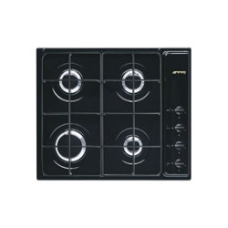 Smeg Selezione S64SN - Piano cottura a gas - 4 piastre - Nicchia - larghezza: 55.5 cm - profondità 47.8 cm - nero