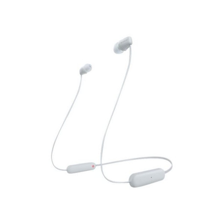 Sony WI-C100 - Auricolari con microfono - in-ear - fascetta a collare - Bluetooth - senza fili - bianco