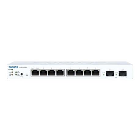 Sophos CS101-8FP - Switch - gestito - 8 x 10/100/1000 (PoE+) + 2 x Gigabit SFP - desktop, montaggio a parete - PoE+ (110 W)