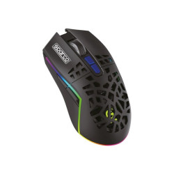 Sparco Clutch - Mouse - ergonomico - senza fili - 2.4 GHz - ricevitore wireless USB - nero