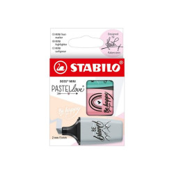 STABILO BOSS MINI Pastellove 2.0 - Evidenziatore - tocco di turchese, hint of pink, water mint - inchiostro base acqua - 2-5 mm