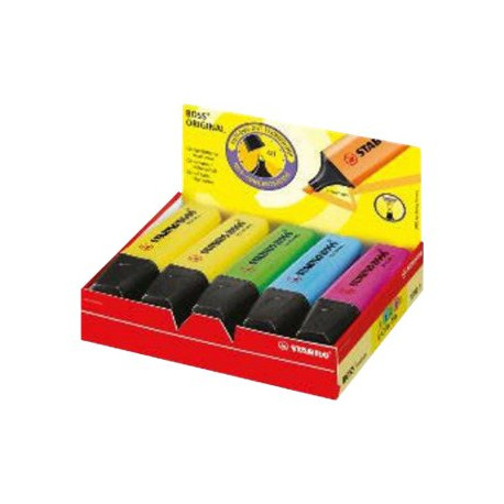 STABILO BOSS ORIGINAL - Evidenziatore - blu fosforescente, giallo fluorescente, verde fluorescente, rosa fluorescente - inchios