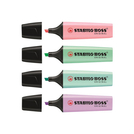 STABILO BOSS ORIGINAL - Evidenziatore - rosa timidezza, tocco di turchese, accenno di menta, nuvola lilla - inchiostro base acq