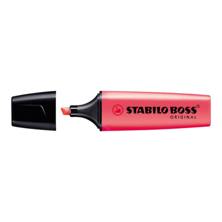 STABILO BOSS ORIGINAL - Evidenziatore - rosso fluorescente - inchiostro base acqua - 2-5 mm